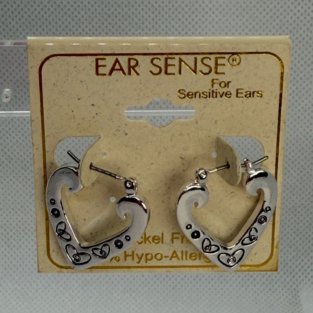 3For$20 Ear Sense Silver Heart Earrings